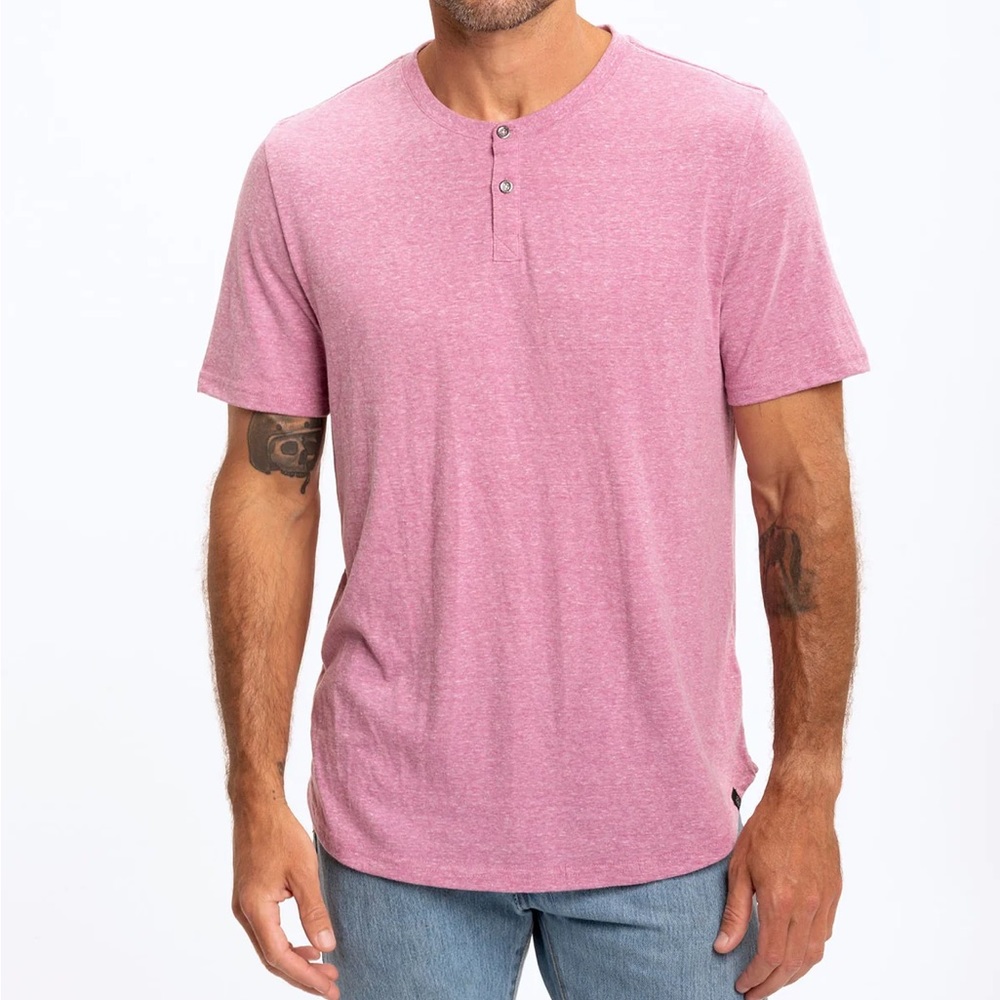 Threads 4 Thought Brennan Baseline Triblend 2 Button Short Sleeve Henley